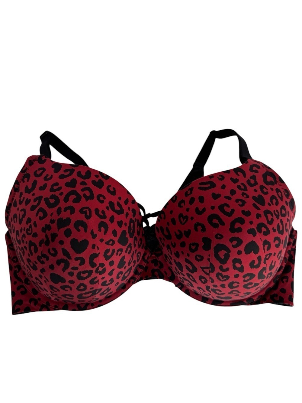 Torrid Curve Padded Leopard Print Bra 42DDD 42F Sexy Red Black Underwire